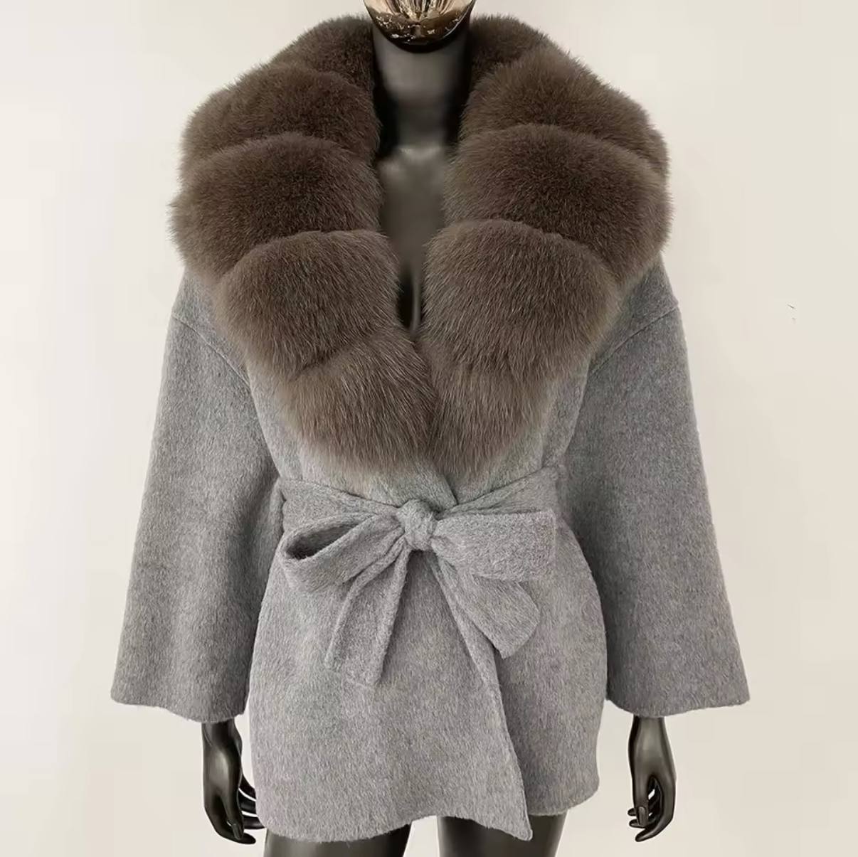 MAJESTY FOX FURE WOOL COAT 2 MAJESTY FOX FURE WOOL COAT - Image 2