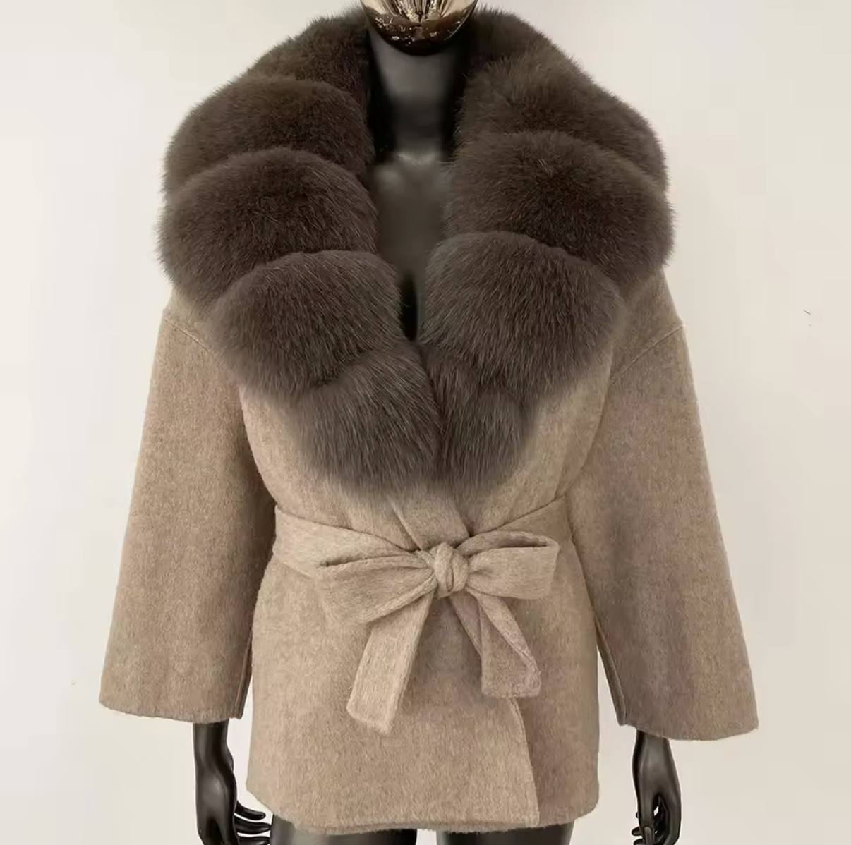 MAJESTY FOX FURE WOOL COAT 3 MAJESTY FOX FURE WOOL COAT - Image 3