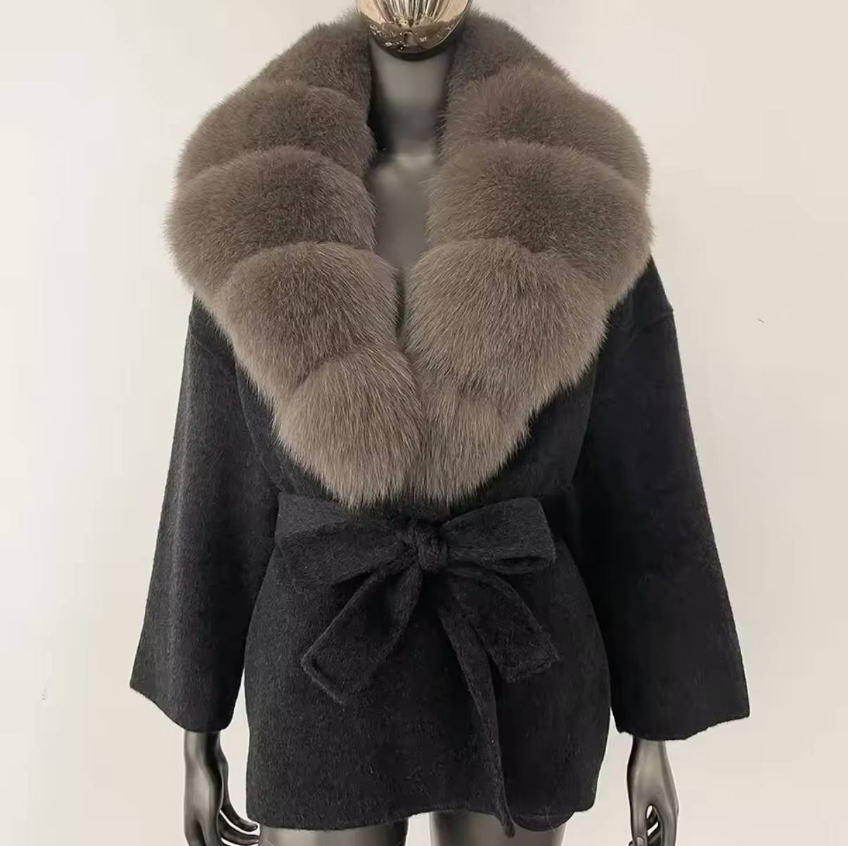 MAJESTY FOX FURE WOOL COAT 4 MAJESTY FOX FURE WOOL COAT - Image 4