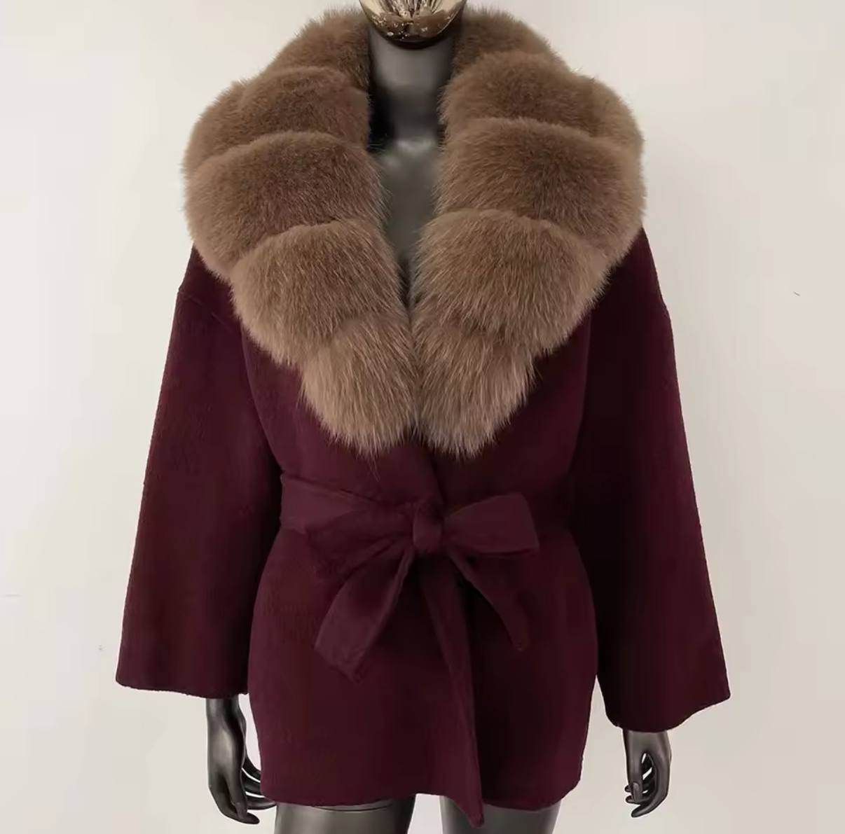 MAJESTY FOX FURE WOOL COAT 5 MAJESTY FOX FURE WOOL COAT - Image 5