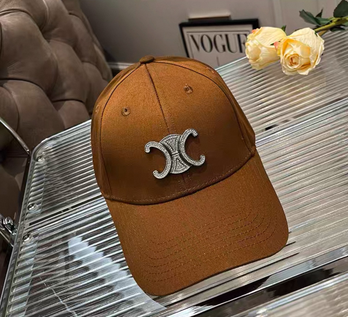 Logo Detail Baseball Cap In Camel 2 Logo Detail Baseball Cap In Camel - Image 2