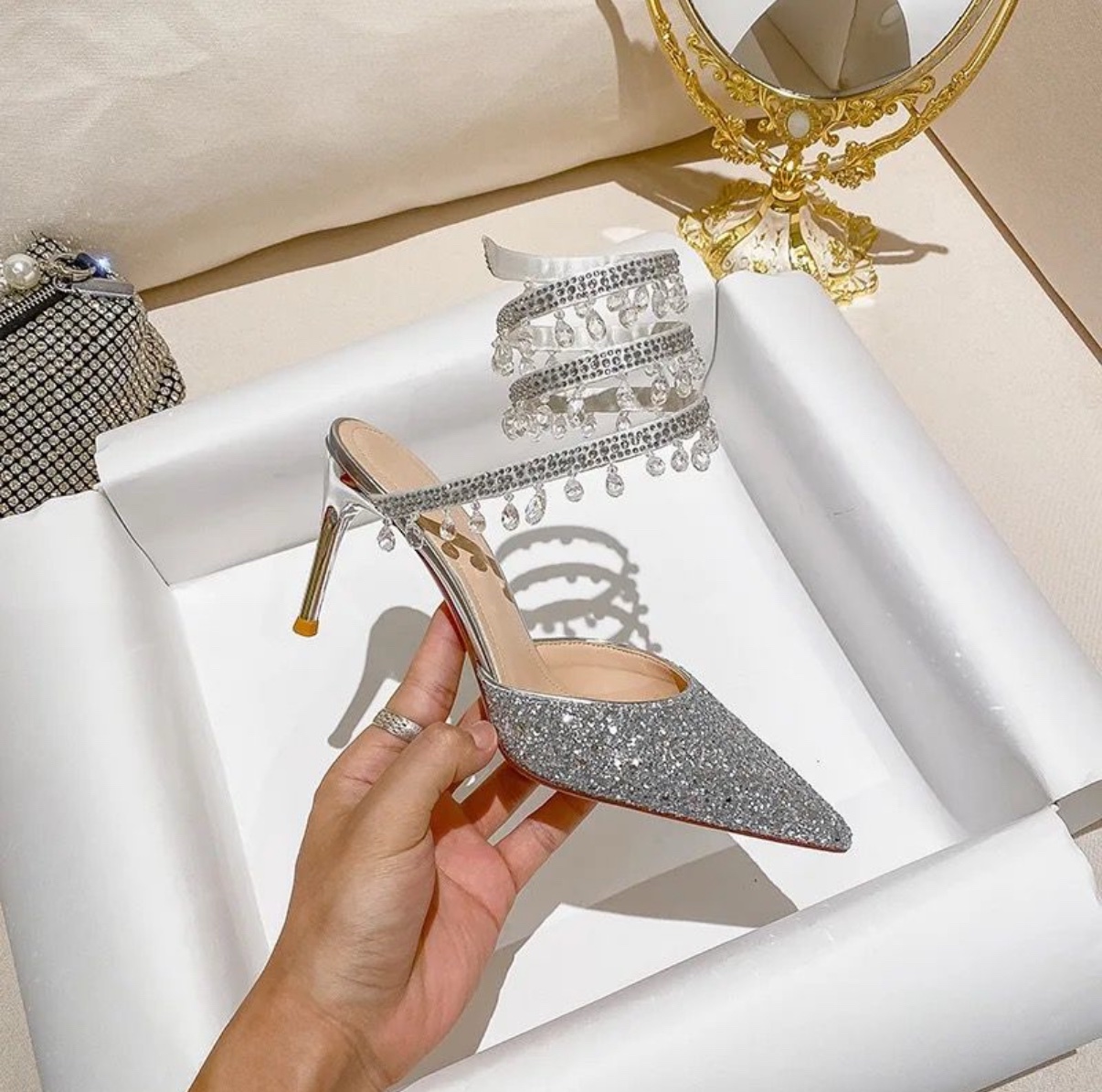 Glitter Silver Heels 3 Glitter Silver Heels - Image 3