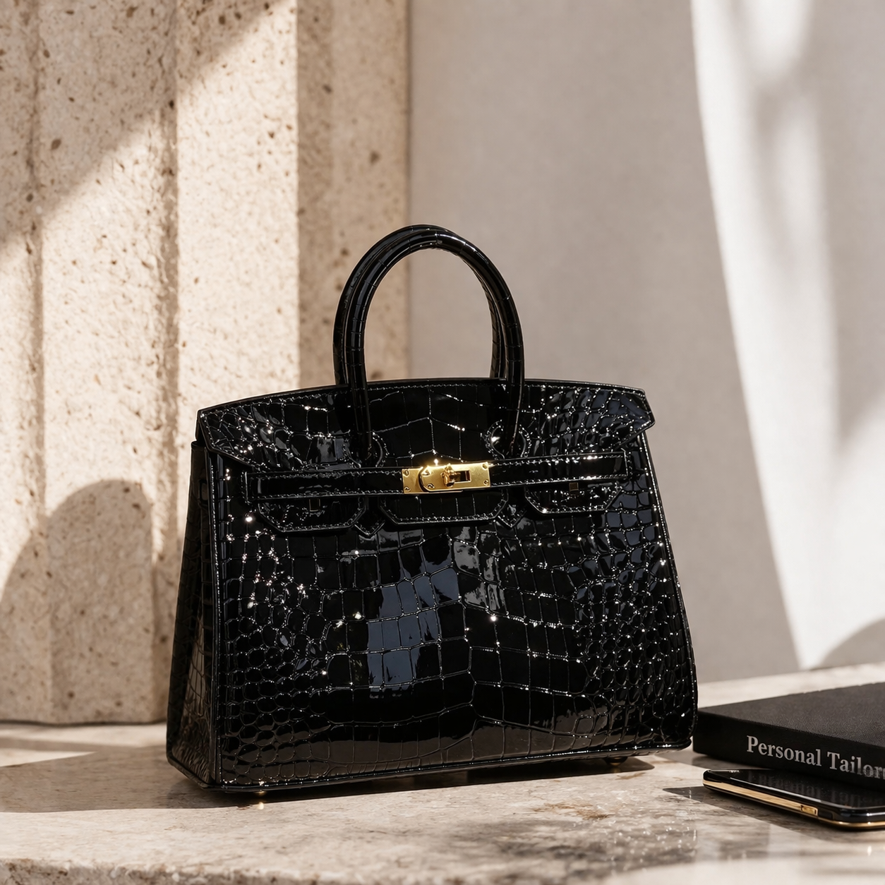 Midnight Croc Luxe Bag