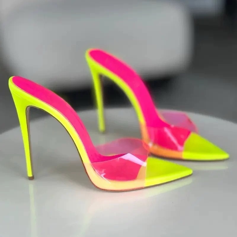 Neon Cleare Pulse Stiletto Mules