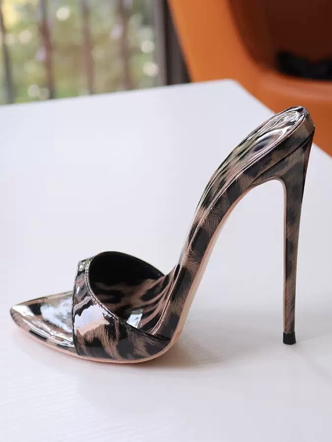 Leopard Stiletto Mules