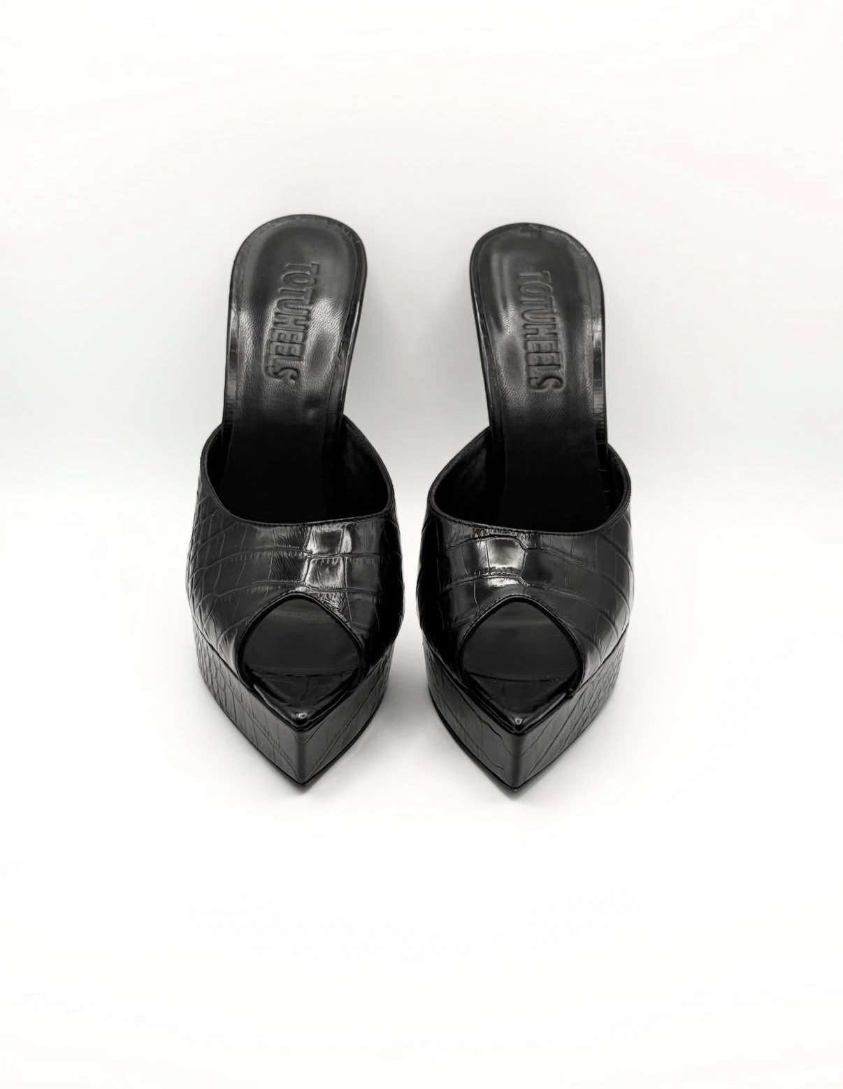 Queen Black Platform Mules 2 Queen Black Platform Mules - Image 2