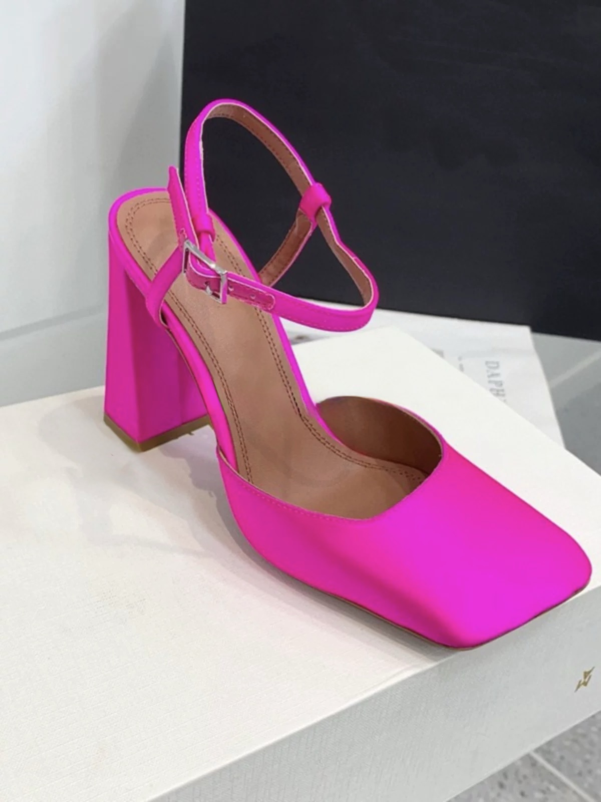 Neon Fuchsia Ankle-Strap Pumps 2 Neon Fuchsia Ankle-Strap Pumps - Image 2