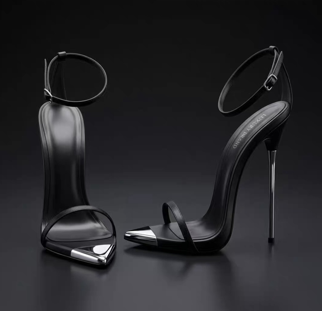 Home EN 6 Midnight Chrome Stiletto Sandals