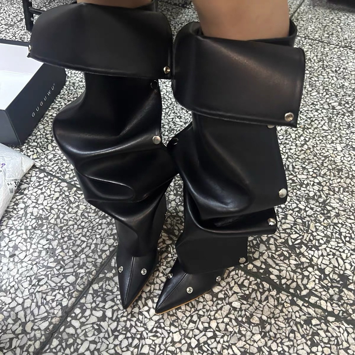 Shadow Armor Couture Boots In Black