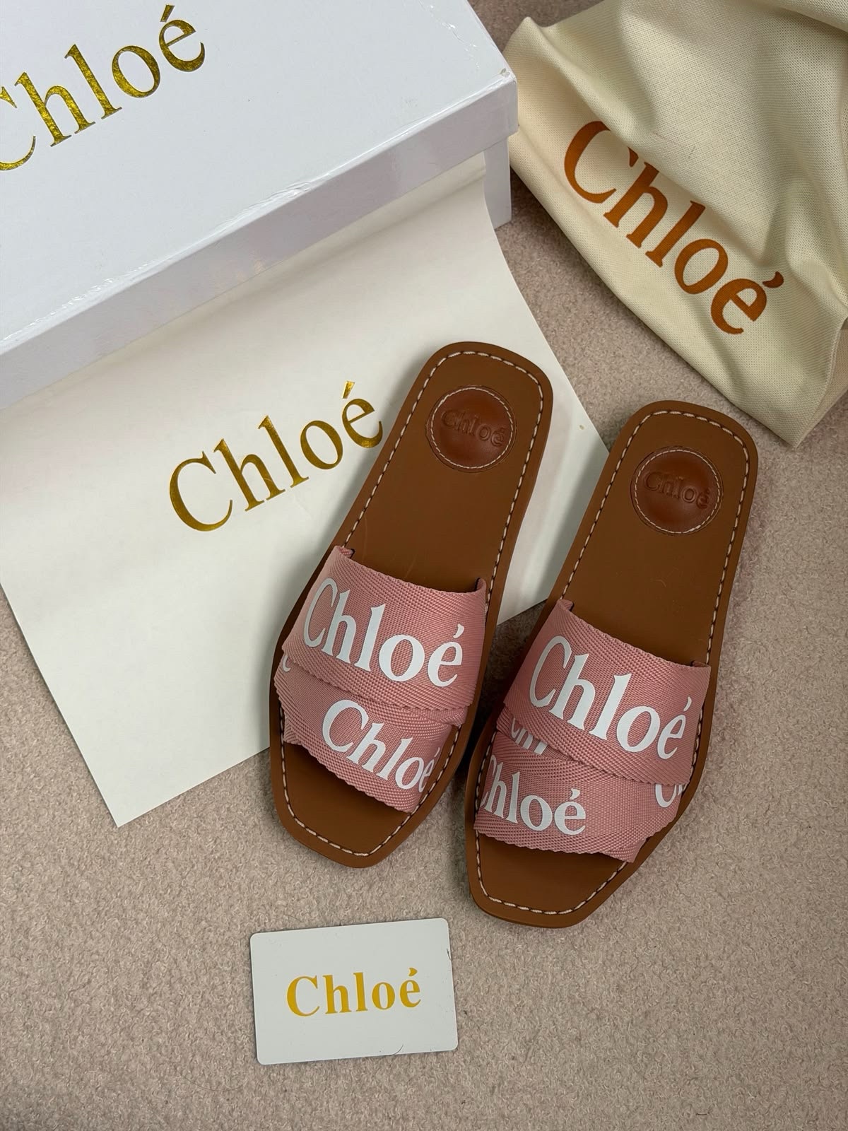 Logo Cross-Strap Slides In Blush Pink
