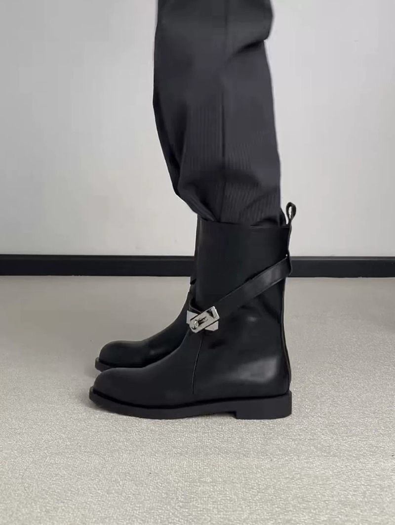 Black Buckle Ankle Boots