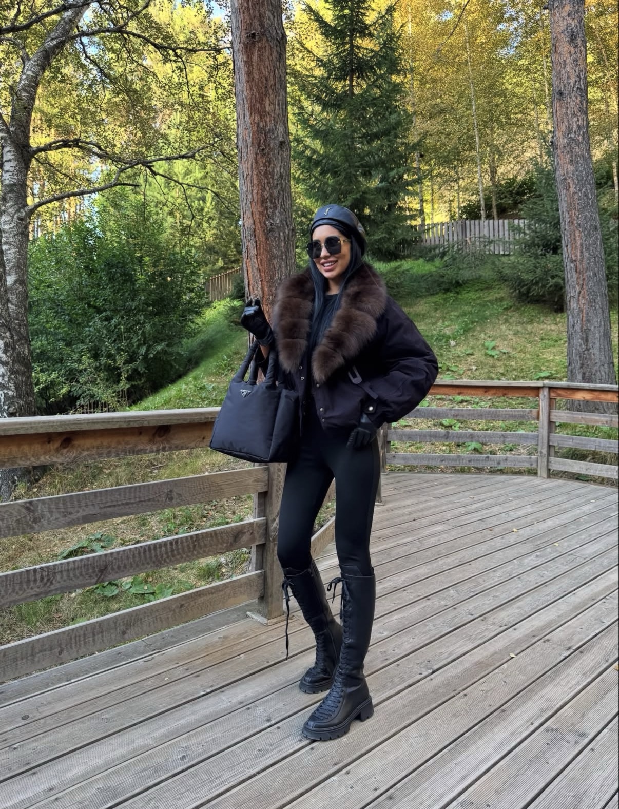 Luxe Dark Chocolate Fur-Trimmed Jacket 4 Luxe Dark Chocolate Fur-Trimmed Jacket - Image 4